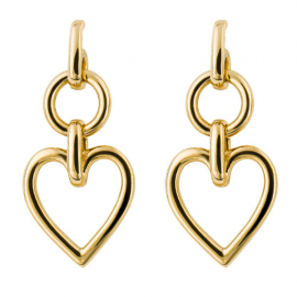 Open Heart Drop Earrings With Yellow Gold Plating
